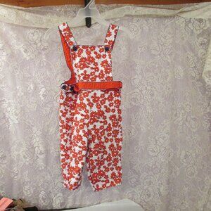 Baby Gap Vintage Quilted Floral Lined Overalls Size 12-18 Months